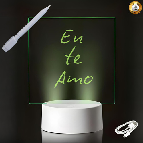 Luminária De Escrever 3d Led Lousa 7 Cores 7 Cores Touch