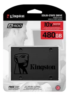 Ssd Kingston 480GB Sata III A400 SA400S37/480G Preto