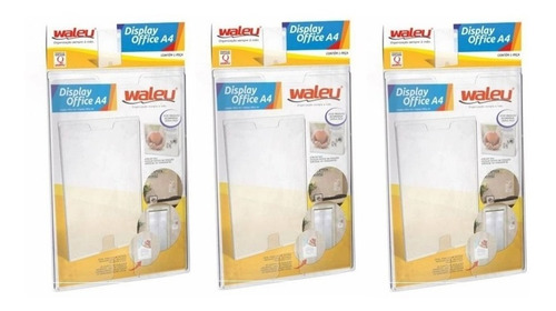 Quadro De Aviso A4 Acrílico Display Office Waleu Kit C/3