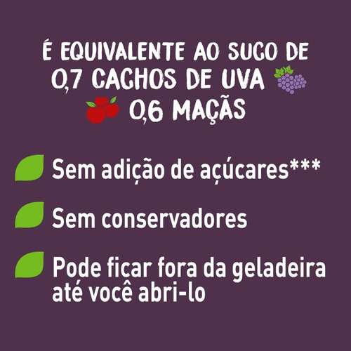 Suco de uva e maçã  Natural One  Ambiente líquido sem glúten 180 ml 