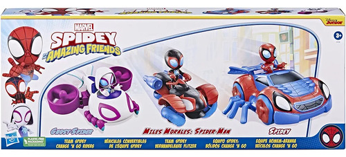 Spidey And His Amazing Friends Set 3 Bólidos Transformables