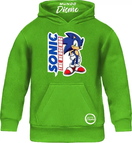 Poleron De Niño Con Capucha Sonic The Hedgehog