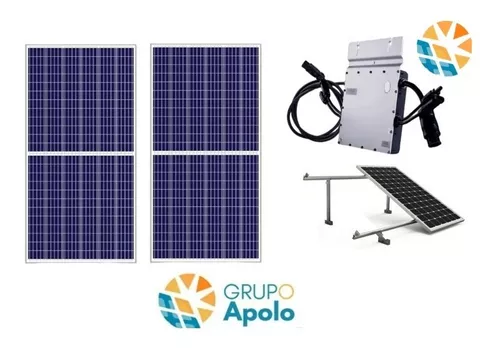 Kit 2 Paneles Solares 455w + Microinversor 700w/220v +estruc