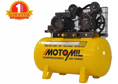 Compressor Ar 10 Pés 100 Litros 110v 220v Mono Motomil 140lb