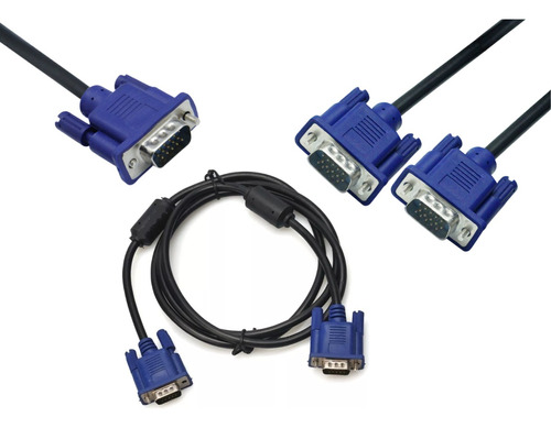 Cable Vga De 1.5 Metros Con Doble Filtro Para Monitor Nuevo