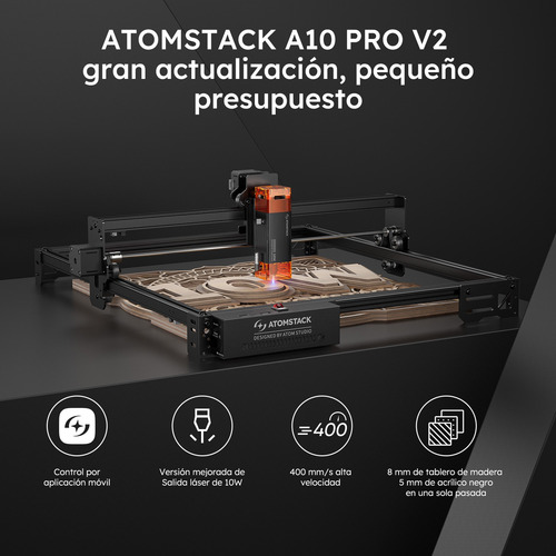 Máquina De Grabado Láser Atomstack A10 V2 Pro 10w 410*380mm