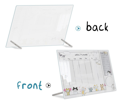 Placa De Escrita De Mensagens Transparente Acrylic Desktop W