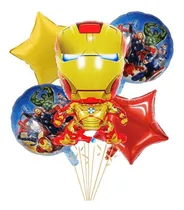 Comprar Globos Gas Helio Iron Man  Kit X 5 Globos Aluminio 