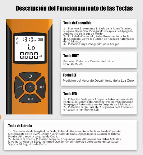 Medidor De Potencia Recargable De 7 Vías, Medidor De Potenci