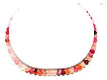 Comprar 1 Collar Piedra Agata 6 Mm  Natural 42 Cm Color Rojo Rosa