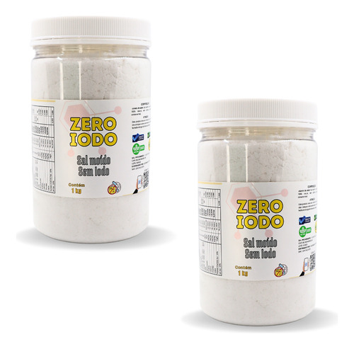 Sal Sal Marinho Moido Sem Iodo Zero Iodo Sal Marinho Natural Sem Iodo Nao Saborizado Em Pote Sem Glúten 1 Kg Pacote X 2