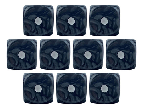 10 Uds. Dados De 6 Lados, Juego De Dados, Negro Negro .
