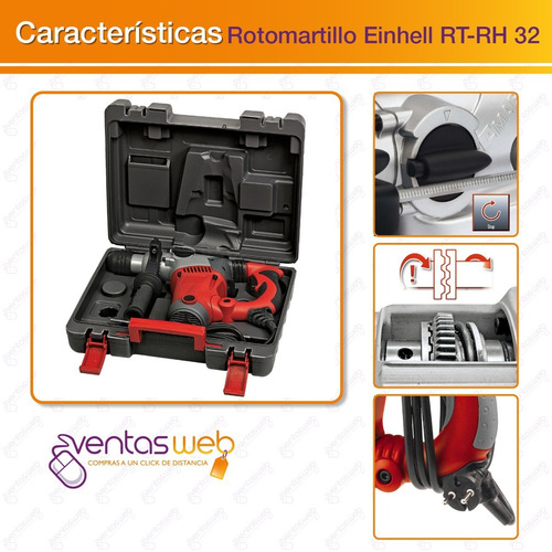 Imagen 3 de 9 de Rotomartillo Taladro Roto Percutor 1250 W Rt-rh32 Einhell