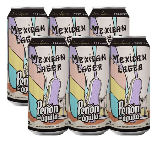 Cerveza Peñon Del Aguila Mexican Lager Lata 473ml Pack X6