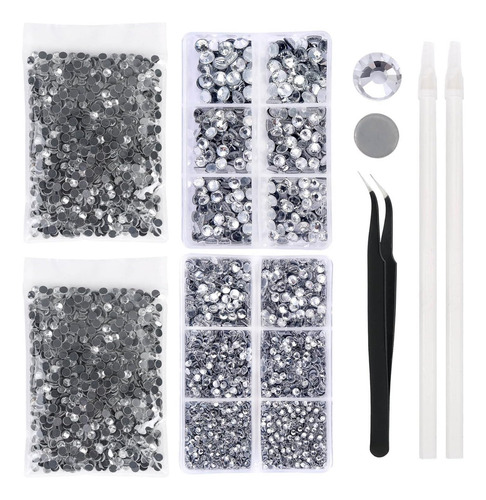 12376 Piezas De Cristal Transparente Con Diamantes De Imitac