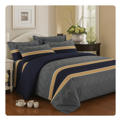 Juego De Sábanas Queen Casa Mundo Super Suave 3800 Hilos N 6