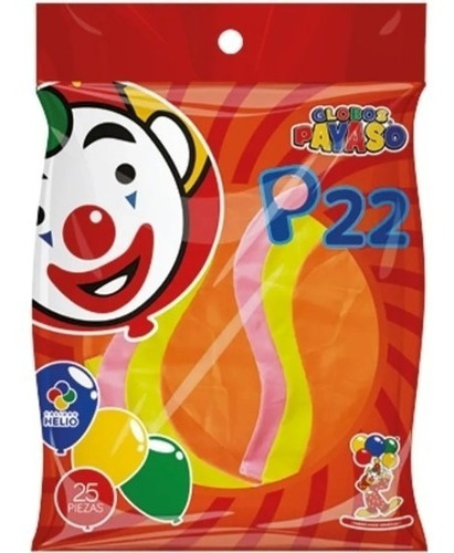 Globo Payaso Grande P22 Colores Surtidos 25pz Fiesta