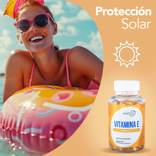 Vitamina E + Omega 3 | 120 Softgels De 700 Mg | Natgel
