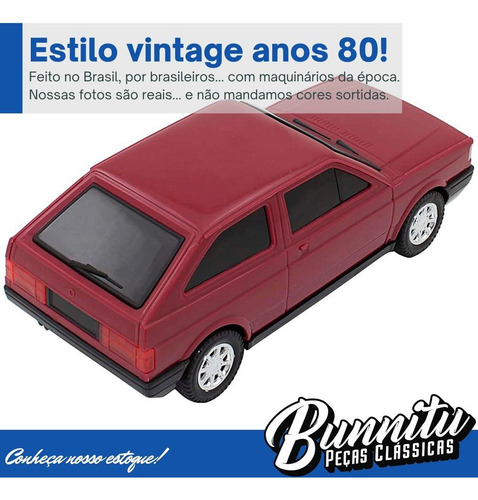 Brinquedo Carrinho Miniatura Vintage Vw Gol Cl Vinho Caixa