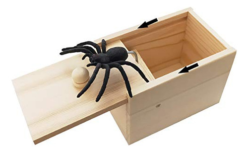 Rtudan Gran Spider Scare Prank Box, Wooden Surprise Tlpfa
