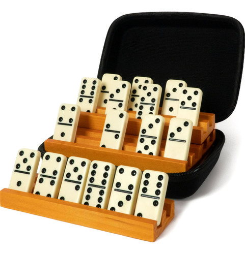 Queensell Dominos Establecido Para Adultos Con 4 Bastidores