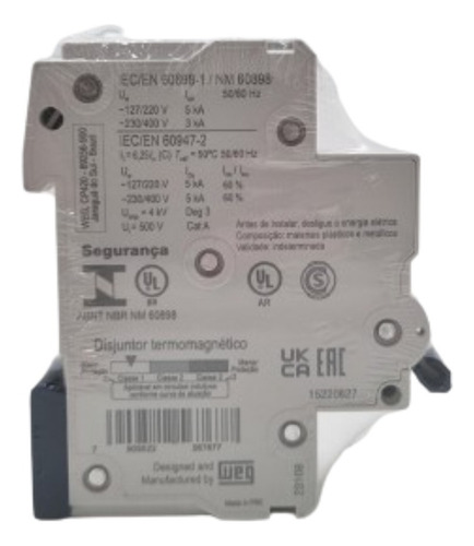 Kit de 12 disyuntores mono Mdw Curve C 16a Weg