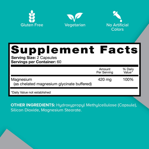 Suplemento: Cápsulas De Magnesio Qunol (420 Mg) Para La Salu