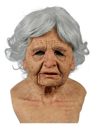 Halloween Mask Realistic Old Man Mask Creepy Human Latex