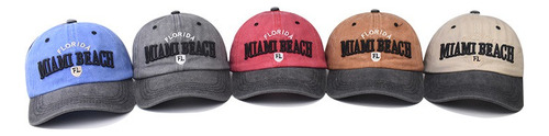 Visera Gorra Importada Algodon Miami Beach Inversionesjt Rojo Regulable