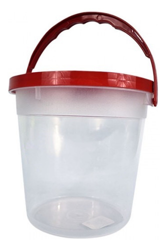 Bote Contenedor Para Alimentos-cubeta Con Taparosca 3 Litros Transparente Con Tapa A Color