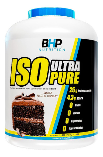 Proteina Bhp Isopure Ultra Cero Carbs 4.2 Lbs 60 Servicios Sabor Chocolate pastel