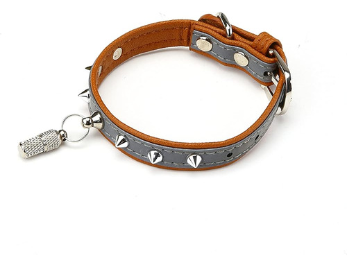 Thumberly Pu Leather Cat Collar Reflectante Con Etiqueta De 