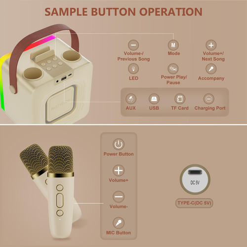 Máquina De Karaoke Jauyxian Portátil Bluetooth Con 2 Micrófo