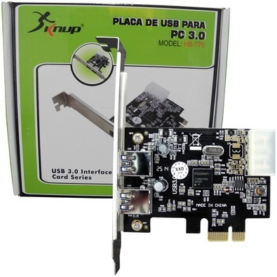 Placa Usb 3.0 Pci-express Com 2 Portas Modelo Hb-t75 Knup