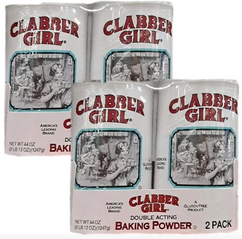 4x Clabber Girl Baking Powder Polvo Para Hornear