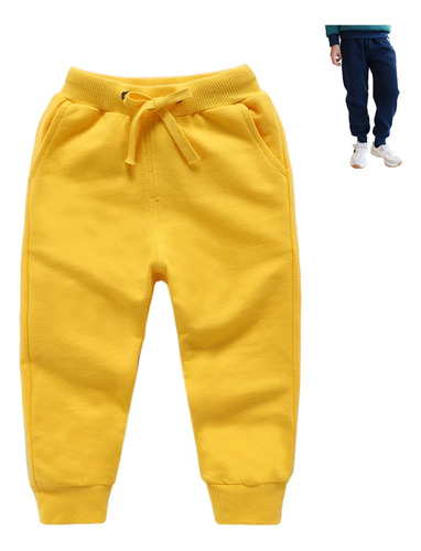 Pantalón Infantil Tiro Medio Color Liso, Pantalón Unisex