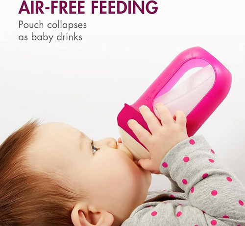 Set De 3 Biberones Boon Nursh Anticólicos 4 Oz Rosa 0meses+