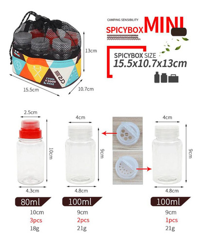6pcscondiment Jar Picnic Bottle Mezclado Mezclado Mezclado