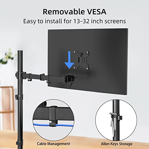 Suptek Single Led Lcd Monitor Stand Up Desk Mount For 1 / On
