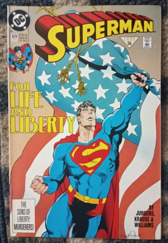 Dc Comics Superman # 69 For Life And Liberty 1992 Ingles