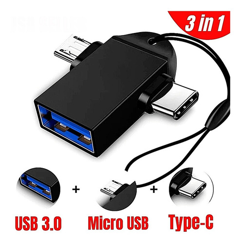 Adaptador Otg 3 En 1 Tipo C 3.1+micro Usb A Usb 3.0