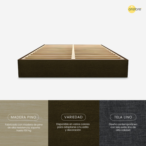Base Para Cama King Size Madera Color Café