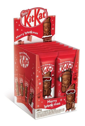 Kit 6 Caixas Kit Kat Papai Noel Nestle. Lembrança Natal