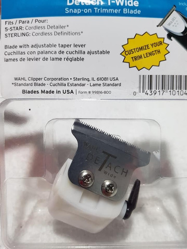 Wahl Cuchilla Repuesto Snap-on Trimmer Blade Detach T-wide 