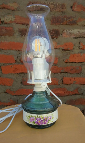 Antigua Lámpara A Queroseno Transformada A Eléctrica