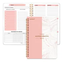 Comprar Agenda Semanal Sin Fecha Mujer,cuaderno Espiral A5,cuaderno Agenda De Trabajo,diseño De Portada Con Estampado En Caliente,tapa Dura En Espiral,adecuado Para Negocios,oficina Y Escuela