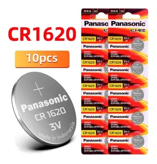 10 Pilas Panasonic Cr1620 Batería De Botón De 3v 1620