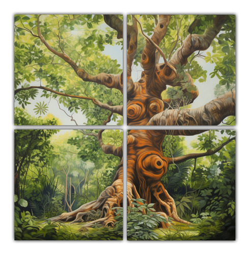 100x100cm Cuadro Decorativo Árbol Kauri Diseño Moderno