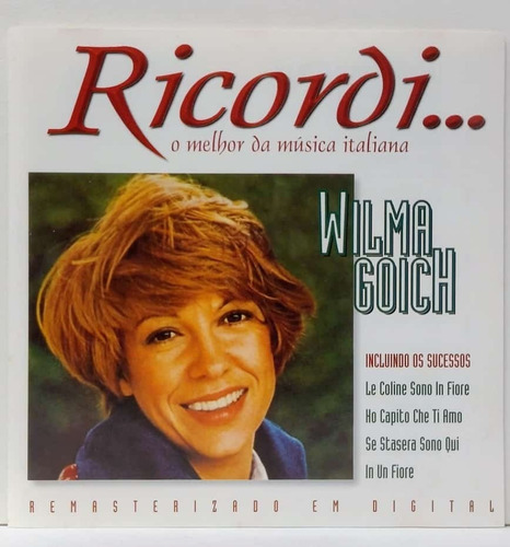 Cd Wilma Goich Ricordi O Melhor Da Música Italiana