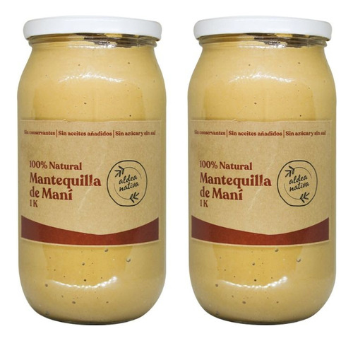 Pack 2 Mantequilla Mani 1 Kg Aldea Nativa